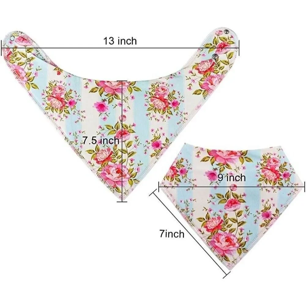 10-Pack Baby Bandana Bibs Upsimples Drooling Teething Super Absorbent Boho Girls